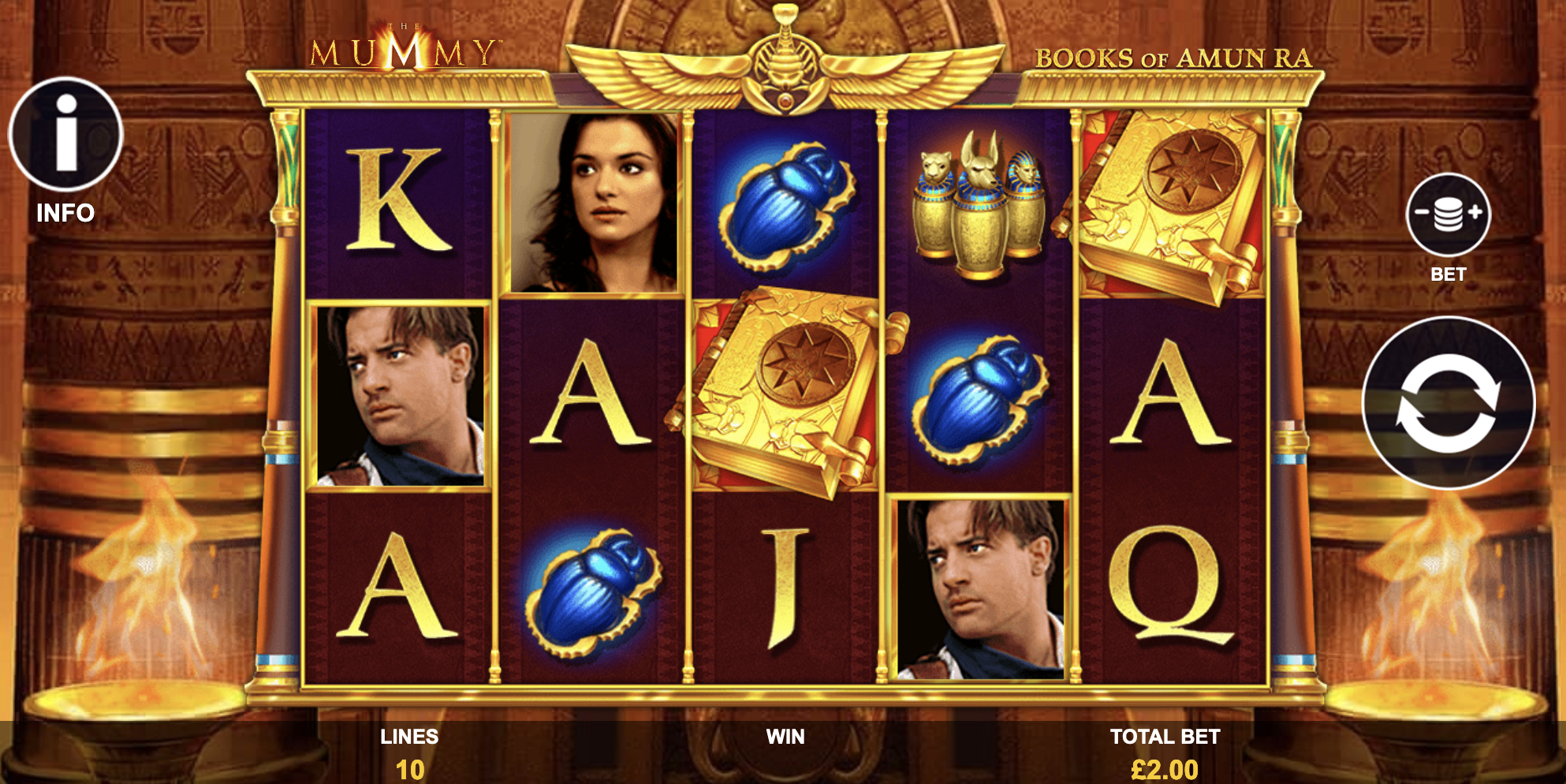 The Mummy Books Of Amun Ra Slot Playtech reels