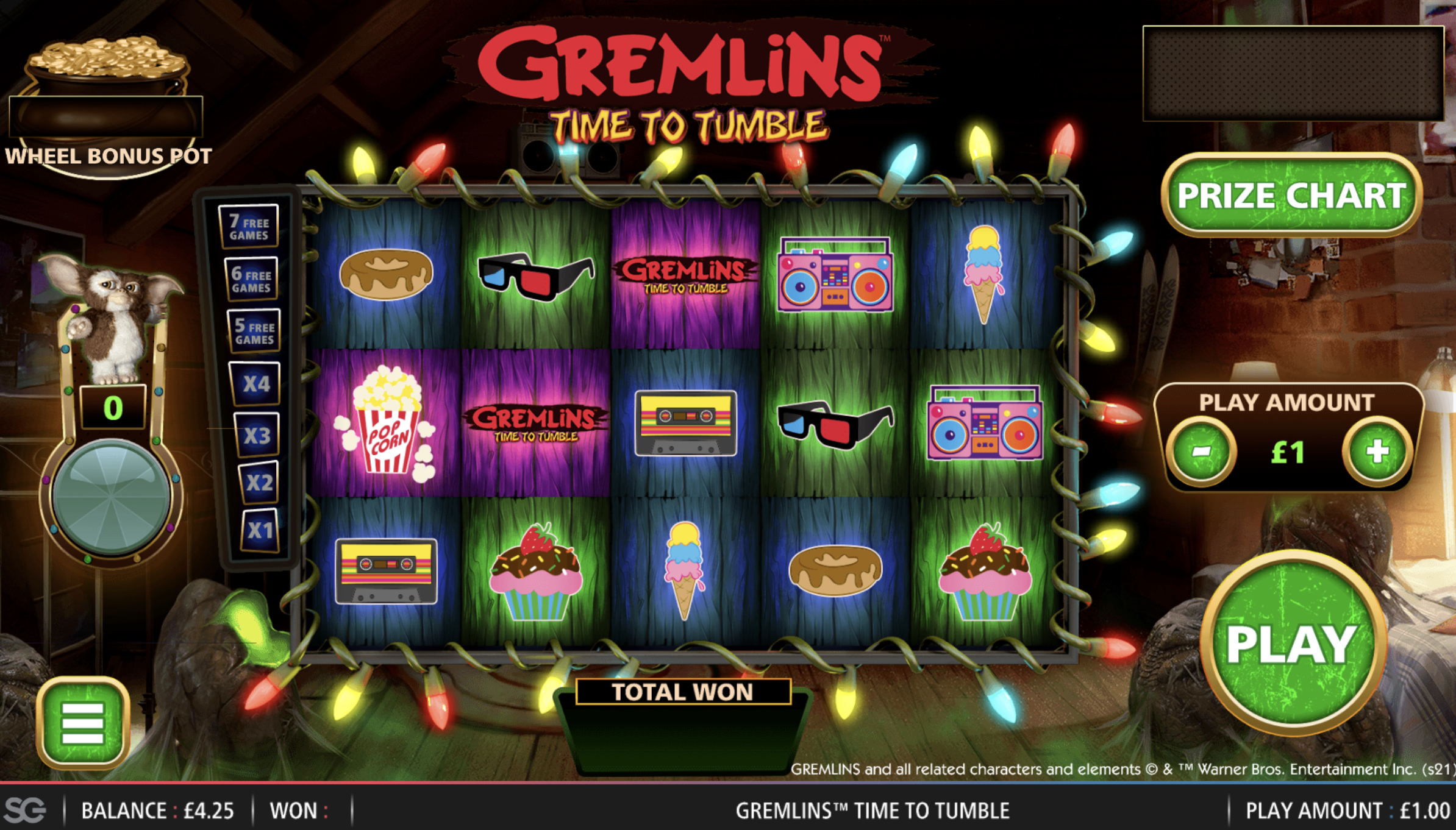 Gremlins Time To Tumble slot reels Light & Wonder
