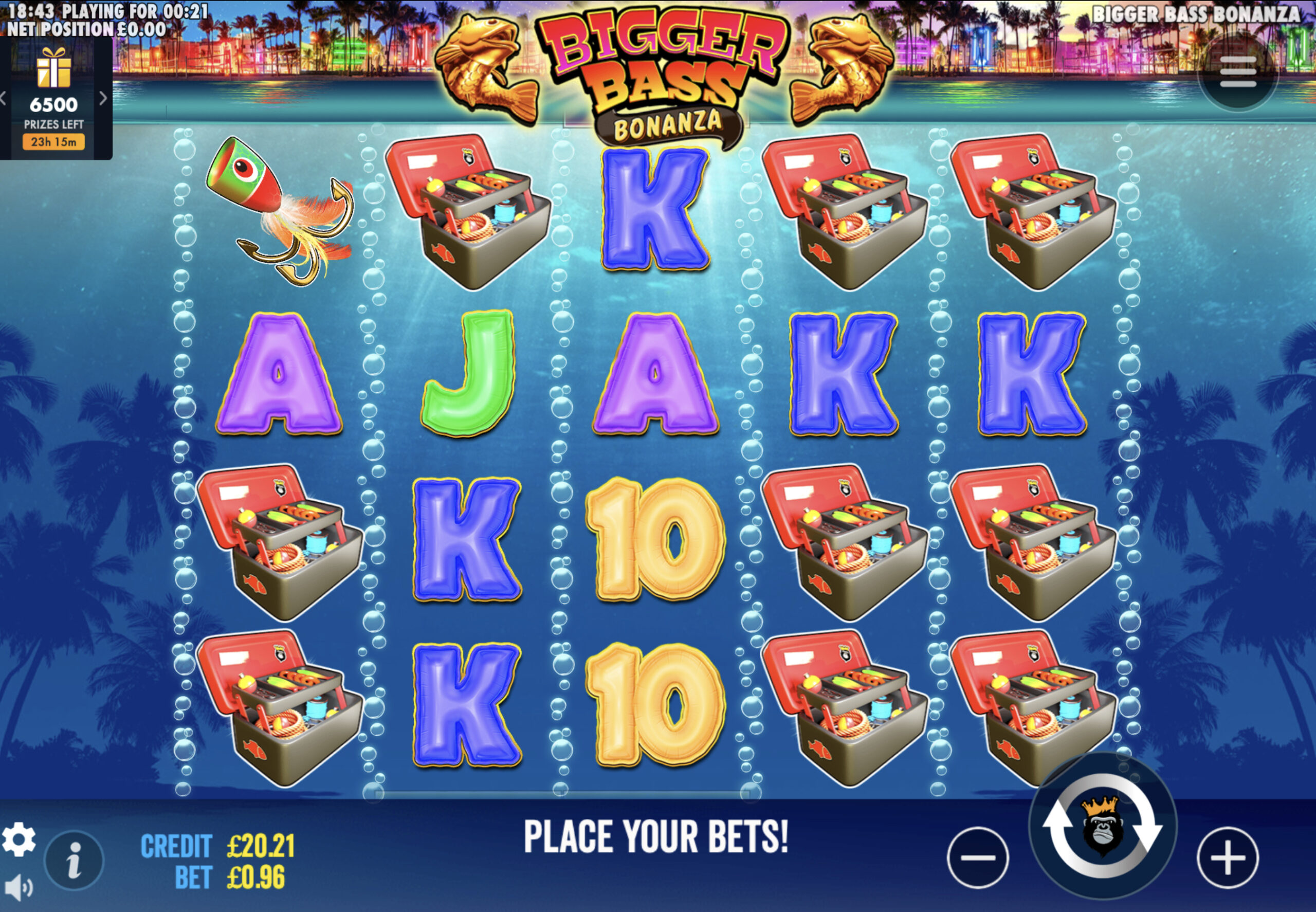 Bigger Bass Bonanza slot reels
