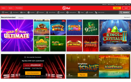32Red Casino design homepage