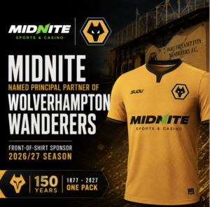 Midnite Secures Wolverhampton Wanderers Shirt Sponsorship in Major Brand Expansion