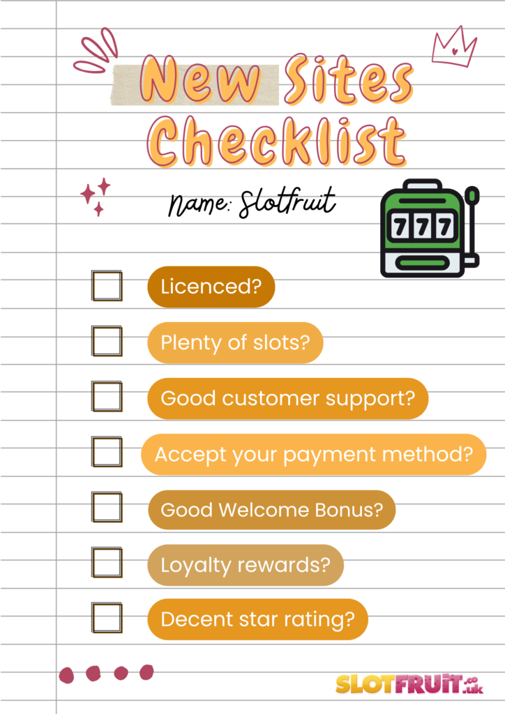 New slot sites checklist 