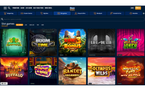 Dream Vegas Casino slot filters