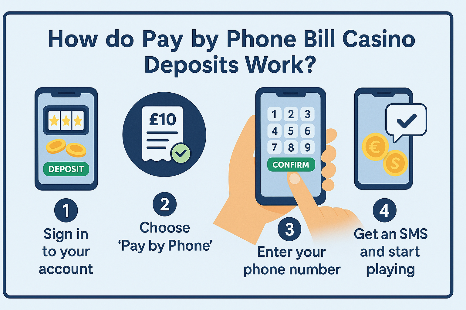 How do Pay by Phone Bill Casino Deposits Work graphic
