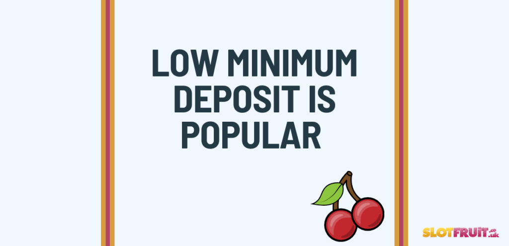 Low minimum deposit is popular graphic