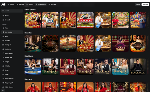 Midnite live casino games