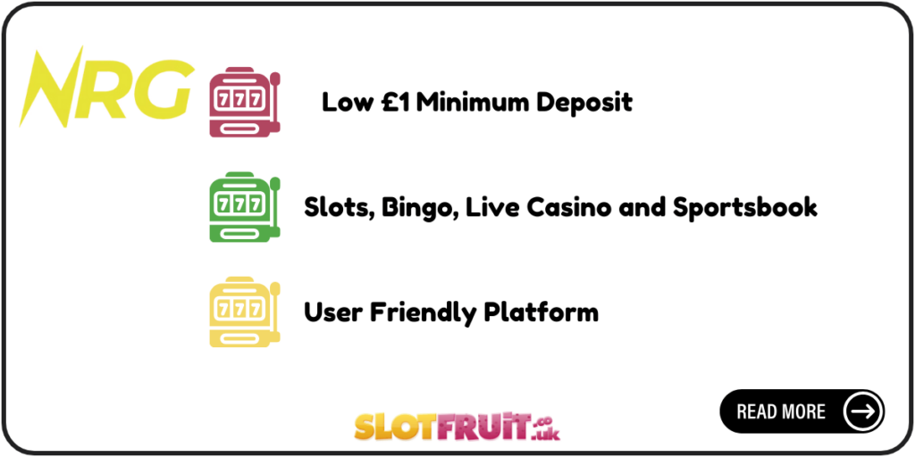 NRG Bet Casino 1 minimum deposit site graphic
