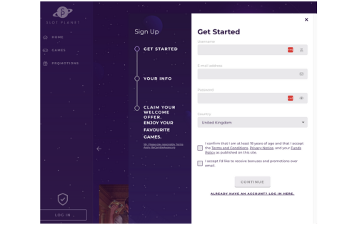 Slot Planet Casino Sign Up Registration