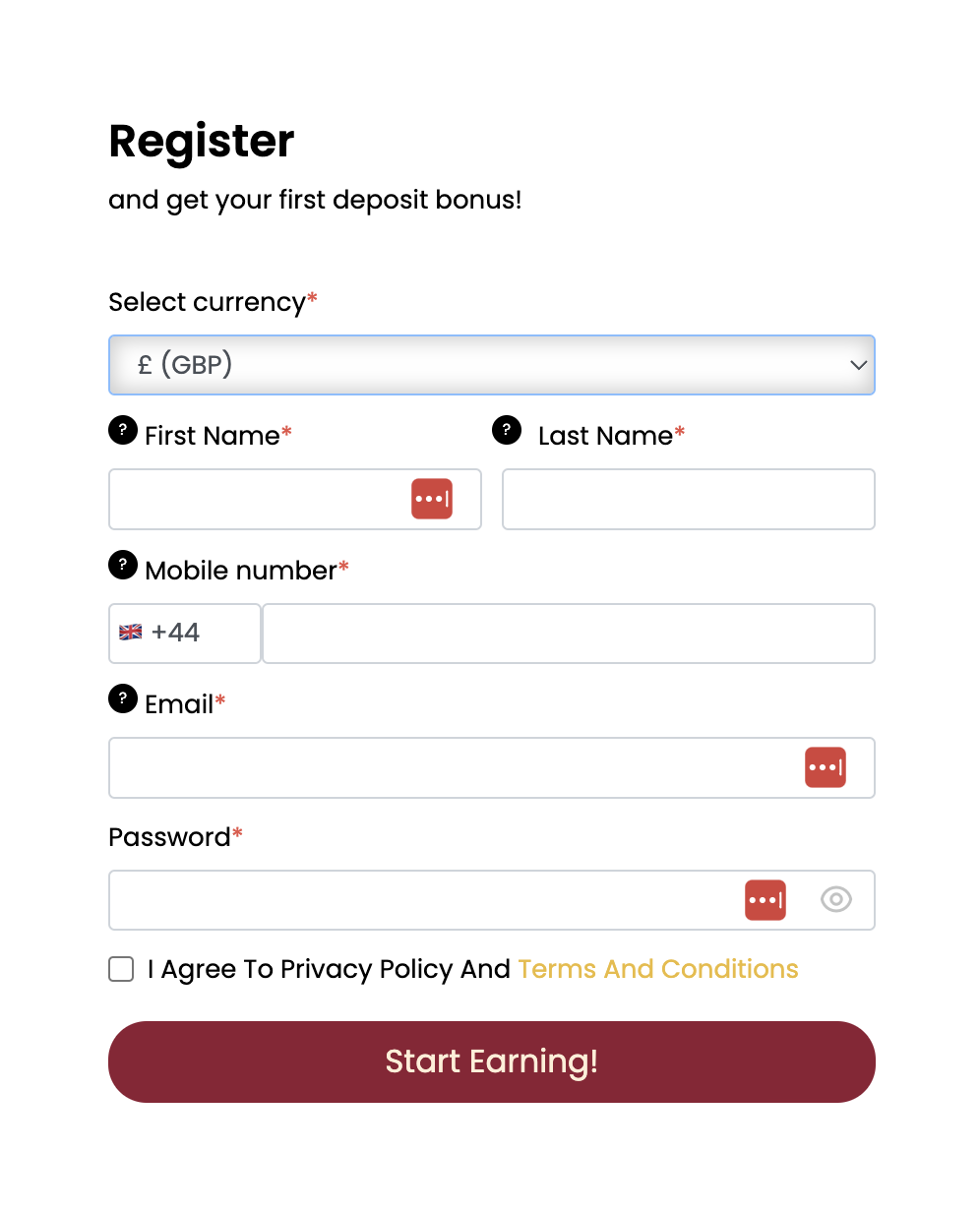 Register at Spicy Jackpots Casino