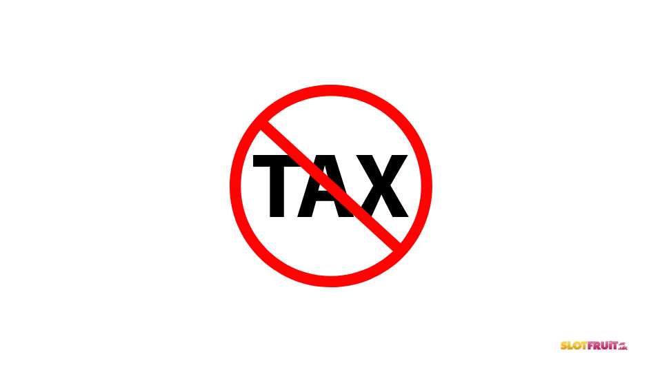 UK gambling tax graphic with Tax crossed out